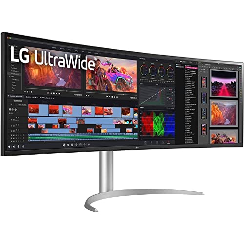 LG 49WQ95C-W 49" (5120x1440) 144Hz 5ms Curved LED FreeSync Monitor, White (Renewed)