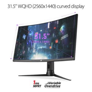 ASUS ROG Strix 31.5” 1440P Curved Gaming Monitor (XG32VC), QHD (2560 x 1440), 170Hz, 1ms & ROG Monitor Desk Mount Kit ACL01 Supports Most 24” to 49” PG and XG Series Model