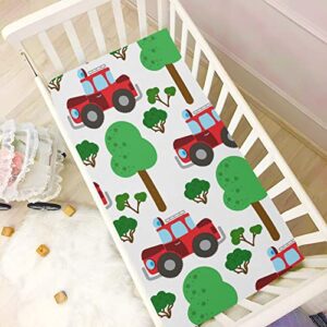 Cartoon Car Crib Sheets for Baby Soft and Breathable Baby Crib Sheets Machine Washable Pack and Play Sheets for Boy Gir Kid