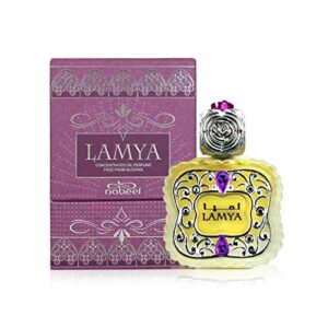lamya (concentrated perfume oil) 25ml (0.8 oz) i heritage collection i featuring notes: lemon, rose, saffron, amberwood, teck, oud, vetiver, white musks i by nabeel perfumes