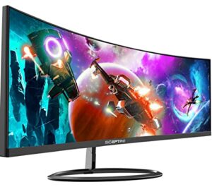 sceptre curved 30" 21:9 gaming led monitor 2560x1080p ultrawide ultra slim hdmi displayport up to 85hz mprt 1ms fps-rts build-in speakers, machine blue (c305w-2560un)