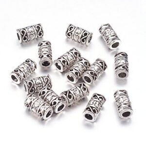kissitty 50-piece tibetan antique silver filigree tube beads 6mm in dia. column spacer long loose beads jewelry spacers for bracelets rosary beaded necklace