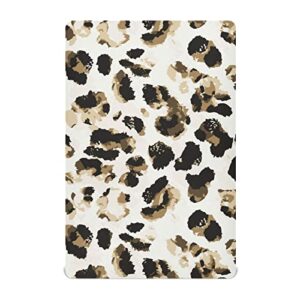 brown leopard print cheetah baby or toddler fitted crib sheet for girl and boy 52 x 28 inch