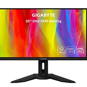 GIGABYTE M32U 32" 144Hz 4K FreeSync Compatible Gaming Monitor, SS IPS, 3840x2160 Display, 1ms Response Time (MPRT), 1x Display Port 1.4, 2x HDMI 2.1, 3x USB 3.0, 1x USB Type C