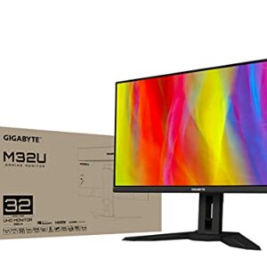 GIGABYTE M32U 32" 144Hz 4K FreeSync Compatible Gaming Monitor, SS IPS, 3840x2160 Display, 1ms Response Time (MPRT), 1x Display Port 1.4, 2x HDMI 2.1, 3x USB 3.0, 1x USB Type C