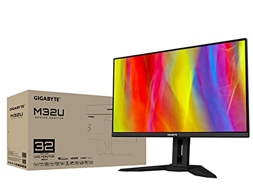 GIGABYTE M32U 32" 144Hz 4K FreeSync Compatible Gaming Monitor, SS IPS, 3840x2160 Display, 1ms Response Time (MPRT), 1x Display Port 1.4, 2x HDMI 2.1, 3x USB 3.0, 1x USB Type C