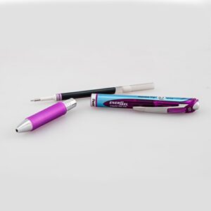 Pentel EnerGel Deluxe RTX Retractable Liquid Gel Pen, Medium Line, Needle Tip, Violet Ink, Box of 12 (BLN77-V)