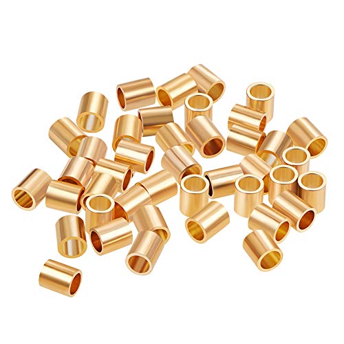 BENECREAT 60PCS 18K Gold Plated Spacer Beads Small Metal Beads for DIY Jewelry Making and Craft Work - (2.5mm Hole)