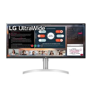 lg 34wn650-w ultrawide monitor 34" 21:9 fhd (2560 x 1080) ips display, vesa displayhdr 400, amd freesync, 3-side virtually borderless design - silver