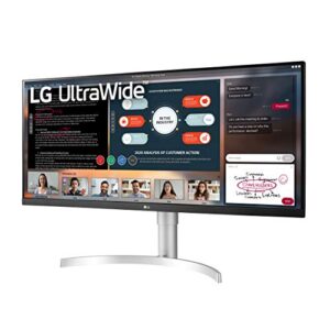 LG 34WN650-W UltraWide Monitor 34" 21:9 FHD (2560 x 1080) IPS Display, VESA DisplayHDR 400, AMD FreeSync, 3-Side Virtually Borderless Design - Silver