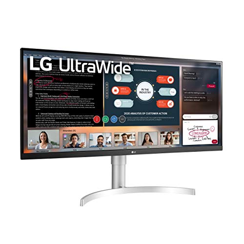 LG 34WN650-W UltraWide Monitor 34" 21:9 FHD (2560 x 1080) IPS Display, VESA DisplayHDR 400, AMD FreeSync, 3-Side Virtually Borderless Design - Silver