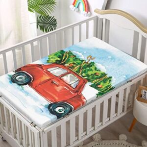 Cars Themed Fitted Crib Sheet,Standard Crib Mattress Fitted Sheet Soft and Breathable Bed Sheets -Baby Sheet for Boys Girls,52 x 28 Inch,Multicolor