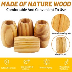 60 Pieces Large Wooden Spacer Beads Wooden Macrame Beads Oval Loose Wood Beads Natural Tube Beads with 10 mm Large Hole for Handmade Jewelry DIY Craft Making, 30 x 20 mm (Wood Color)