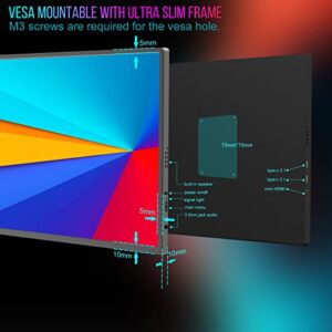 Bimawen 18.5 inch Portable Monitor Ultra Slim - 100% sRGB 1080p CNC Frame, Compatible with USB 3.0 Phone Computers and Gaming Devices