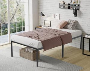 capacmkseh 14 inch twin size metal bed frame, heavy duty bed frame metal platform mattress foundation bed frames with storage, no box spring needed, under bed storage, noise-free