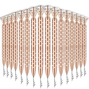 pasisibick 16 pcs rose gold diamond pens with polka dots-bling wedding office supplies décor gifts for women bridesmaid coworkers metal ballpoint pens with black ink (rose gold with white polka dots)