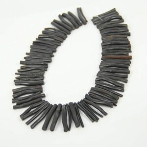 bd-01573 diy beads approx 88pcs /strand drilled black coral spacer beads for jewelry making long bamboo coral loose beads pendants/necklace