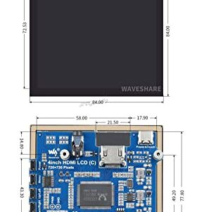 XYGStudy 4inch HDMI Capacitive Touch IPS LCD Display (C) Screen Resolution 720×720 Compatible with All Versions of Raspberry Pi 4 3 Jetson Nano AI PC Windows 11/10 / 8.1/8 / 7