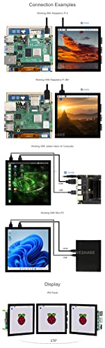 XYGStudy 4inch HDMI Capacitive Touch IPS LCD Display (C) Screen Resolution 720×720 Compatible with All Versions of Raspberry Pi 4 3 Jetson Nano AI PC Windows 11/10 / 8.1/8 / 7