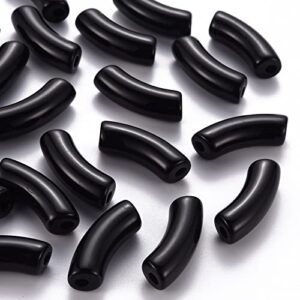 spritewelry 133pcs/500g opaque acrylic beads imitation gemstone curved tube black twist long tube curved spacer tube hollow finding beads seed loose glass beads for jewelry making
