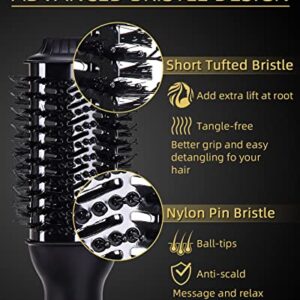 VASONNI Hair Dryer Brush Hot Air Blow Dryer Brush in One for Women Ceramic Coated Hot Air Brush for All Hair Types 58mm Oval Shape (Black Gold)