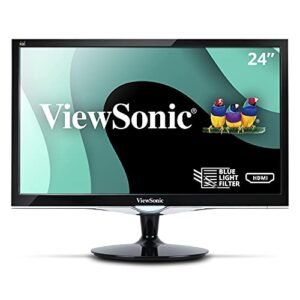 ViewSonic VX2452MH 24 Inch 2ms 60Hz 1080p Gaming Monitor with HDMI DVI and VGA inputs, Black & VA2447-MH 24 Inch Full HD 1080p Monitor with Ultra-Thin Bezel, Adaptive Sync, 75Hz