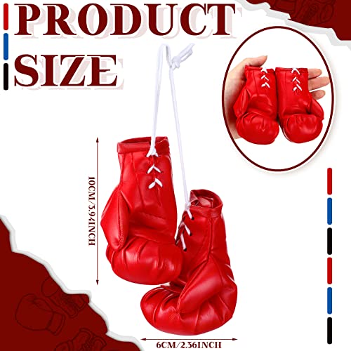 Zhanmai 2 Pairs Mini Boxing Gloves for Car Mirror Miniature Punching Gloves Boxing Party Favors Holiday Christmas Ornament Hanging Decoration for Home Car Accessories Bag Keychain Baby (Black, Red)