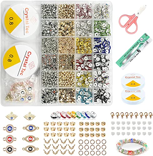 5000 Pieces Round Rondelle Spacer Beads Crystal Necklaces Bracelets DIY Jewelry Making