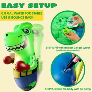 Inflatable T-Rex Dinosaur Bopper 47 Inches, Bop Bag Inflatable Punching Toy, Kids Punching Bag with Bounce-Back Action, Inflatable Punching Bag for Kids