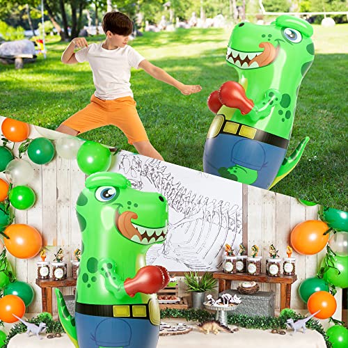 Inflatable T-Rex Dinosaur Bopper 47 Inches, Bop Bag Inflatable Punching Toy, Kids Punching Bag with Bounce-Back Action, Inflatable Punching Bag for Kids