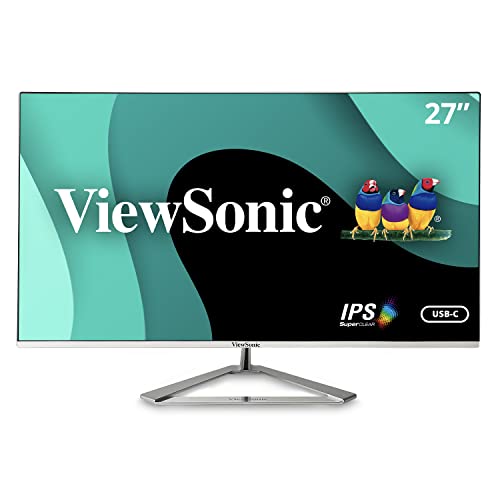 ViewSonic VX2776-4K-MHDU 27 Inch 4K IPS Monitor with Ultra HD Resolution, 65W USB C, HDR10 Content Support, Thin Bezels, HDMI and DisplayPort