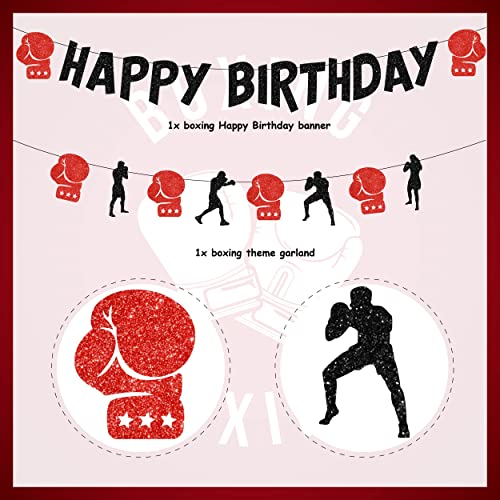 Boxing Birthday Party Decorations Banner Garland Wrestling Party Supplies Boxing Match Fight Sports Theme Boxer Birthday Party Decorations