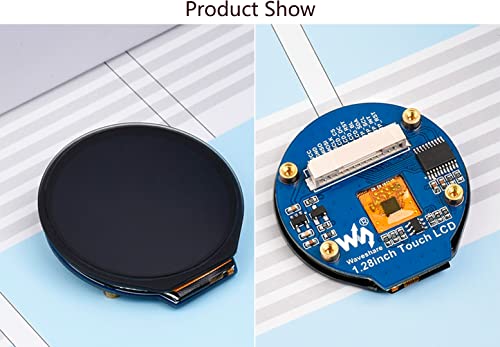 1.28inch Touch Round LCD Module with Touch Panel, 240×240 IPS Capacitive Display Screen, 65K RGB Color, SPI & I2C Port, GC9A01 & CST816S Chip, for Raspberry Pi/Raspberry Pi Pico/Ardu/STM32, etc