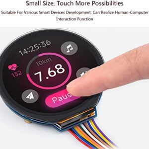 1.28inch Touch Round LCD Module with Touch Panel, 240×240 IPS Capacitive Display Screen, 65K RGB Color, SPI & I2C Port, GC9A01 & CST816S Chip, for Raspberry Pi/Raspberry Pi Pico/Ardu/STM32, etc
