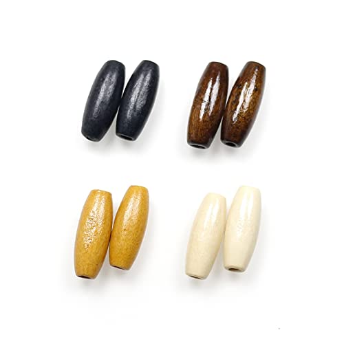 Bead Charms 20/50pcs Natural Olive Shape Loose Wood Beads Coffee/Black Handmade Wooden Puzzle Prayer Long Spacer Beads DIY Jewelry Making DIY Pendants ( Color : Beige , Item Diameter : As photo 50ps )