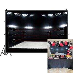 dashan 6x4ft polyester boxing backdrop boxing ring boxing birthday athlete competitor contest arena infighter boxer photography background sports boxing theme party gym boys men youtube photo props