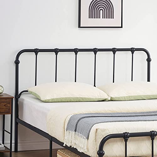 GaoMons Full Size Bed Frame with Headboard, Metal Slats Support Platform Bed Frame with Storage, No Box Spring Needed (Full)