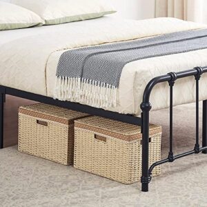 GaoMons Full Size Bed Frame with Headboard, Metal Slats Support Platform Bed Frame with Storage, No Box Spring Needed (Full)