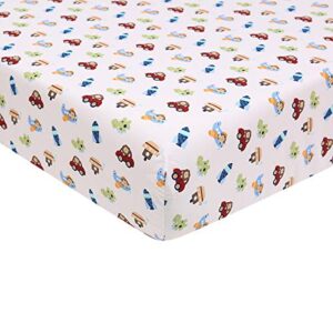 Brandream Boys Crib Bedding Sets Blue Airplane Car Rocket Dinosaur Baby Nursery Bedding Set 3 Pieces - Baby Quilt, Fitted Crib Sheet, Crib Bed Skirt Included