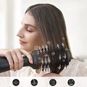 Hair Dryer Brush, Blow Dryer Brush with Enhanced Titanium Barrel & Negative Ions Technology, Hair Dryer and Styler Volumizer Professional 4 in 1 Hot Air Brush for Drying, Straightening, Curling（Black)