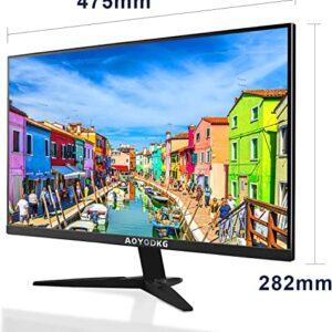 AOYODKG 20 inch PC Monitor, Professional Thin Computer Monitor with TN Panel and Blue Light Settings, 75Hz HD LED Monitor, Desktop Monitor with HDMI and VGA Port for Home Office, Black