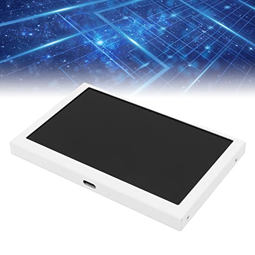 Fdit Computer CPU GPU RAM HDD Monitor, 360 Degree Rotation Protective USB Display Clear IPS Type C Secondary Screen for PC (White)