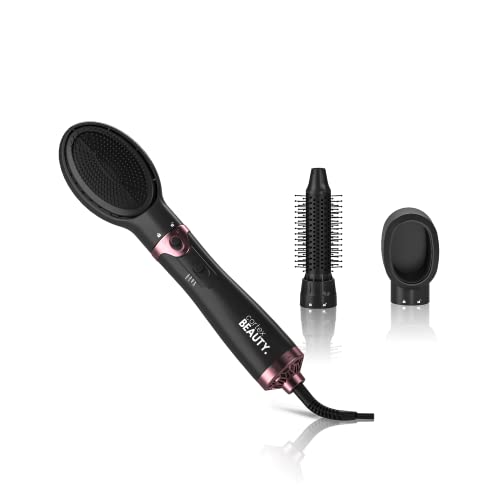 Cortex Beauty Beyond Styler - 3-in-1 Hot Air Styler Brush - Hot Air Brush Hair Dryer Brush Blow Dryer Brush in One for Hair Drying Volumizing Straightening Curling Styling (Black/Rose)