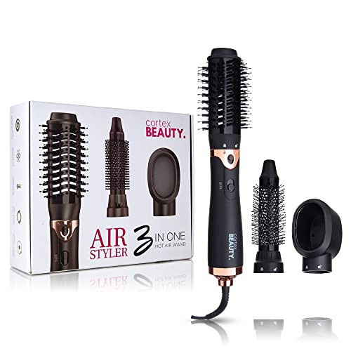 Cortex Beauty Air Styler -3-in-1 Hot Air Wand - Blow Dryer & Volumizer Styler Hot Air Brush Hair Dryer Brush Blow Dryer Brush in One for Hair Drying Volumizing Straightening Curling Styling