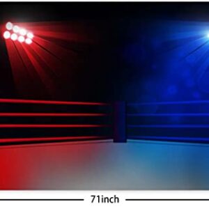 Lighting Boxing Arena Banner Backdrop Background Photo Booth Props Boxing Ring Boxing Match Stadium Sports Wrestling Theme Decor for Boxing Fan Boy Man 1st Birthday Party Favors Supplies Decorations