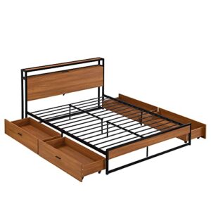 Overstock Queen Size Metal Platform Bed Frame Black 1 Queen