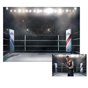 beleco 7x5ft fabric boxing ring backdrop blurred spectator and stadium light mma arena photography backdrop for birthday party decorations ufc supplies baby shower photo background photo booth props