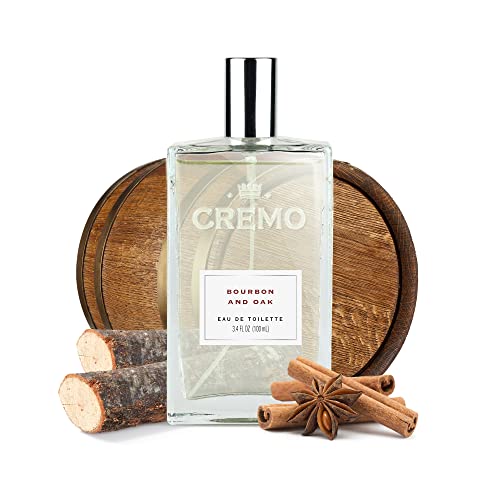Cremo Bourbon & Oak Cologne Spray, A Sophisticated Blend of Distiller’s Spice, Fine Bourbon and White Oak, 3.4 Fl Oz