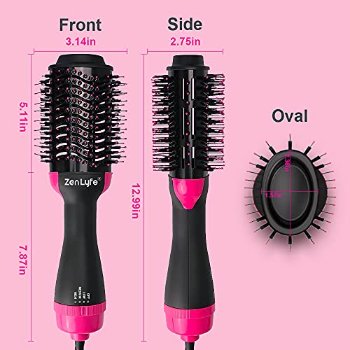 Hair Dryer Brush, Zen Lyfe 4-in-1Hot Air Brush Styler and Dryer, Blow Dryer Brush with Negative Ionic for Straightening, Curling, Professional Brush Hair Dryers for Women