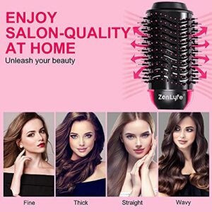 Hair Dryer Brush, Zen Lyfe 4-in-1Hot Air Brush Styler and Dryer, Blow Dryer Brush with Negative Ionic for Straightening, Curling, Professional Brush Hair Dryers for Women